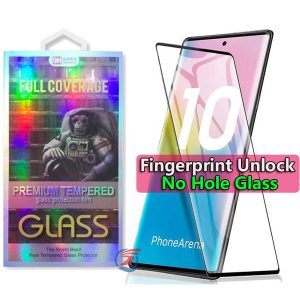 no hole fingerprint unlock 5d curved tempered glass phone protector for samsung galaxy note10 note 10 s10 s9 s8 plus s7edge note8 note9