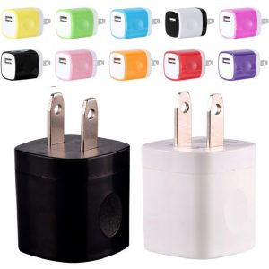 nokoko 12 colors 5v 1a us usb ac wall charger home travel charger adapter mini usb charger for samsung iphone 7 8 x smartphones mp3 pc