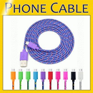 nylon braided phone cables 1m 2m 3m micro usb charger cable type c charging data for samsung type c android