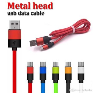 od4.5 usb sync data cable with metal head 1m 3ft 2.4a fast charging cable cord for samsung huawei oppo dhl shiping