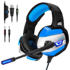 onikuma k5 3.5mm gaming headphones casque earphone headset with mic led light for laptablet / ps4 / new xbox one