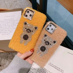 phone case for iphone 11 / 11pro max phone case for iphone 6/6p/6sp7/8/7p/8p/x/xs/xs with bright ornament plush feel animal pattern #2