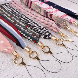 phone lanyard silk scarves hanging rope for xiaomi x 8 7 universal lite wild personality women keycord nekband rope soft scarf sling