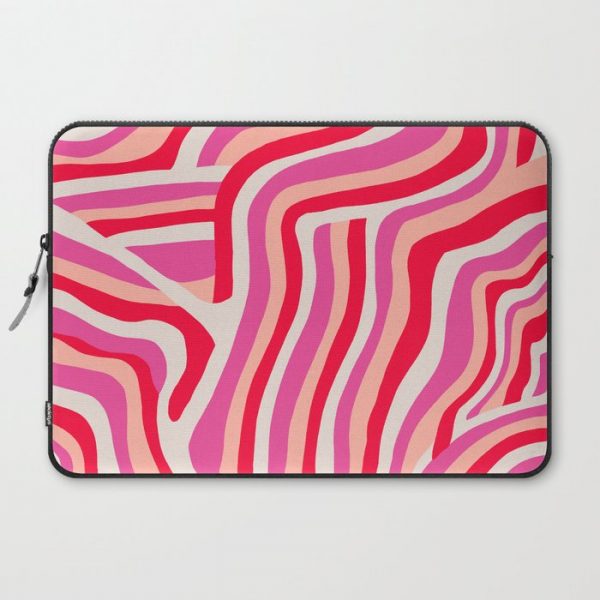 pink zebra stripes Computer Cover by sunshinecanteen - Laptop Sleeve - 15"