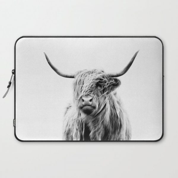 portrait of a highland cow Computer Cover by Dorit Fuhg - Laptop Sleeve - 15"