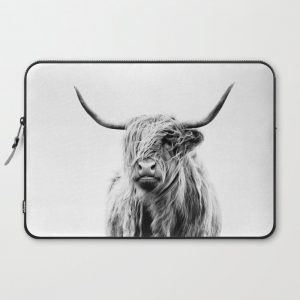 portrait of a highland cow (horizontal) Computer Cover by Dorit Fuhg - Laptop Sleeve - 15"