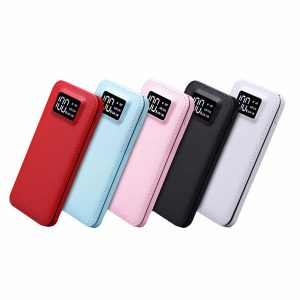 power bank with digital display 2 usb output ultra thin slim light ing