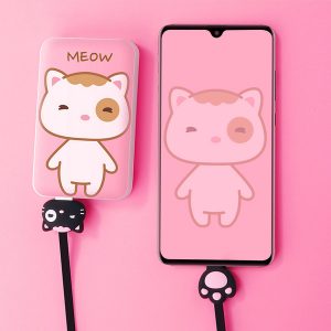 pretty type-c charge cable pink black cute data cable extened cell phone charge cables quick charger