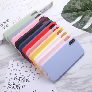 pure color phone case for iphone 7/8 anti slip silicone soft shell phone cover full body protection cover