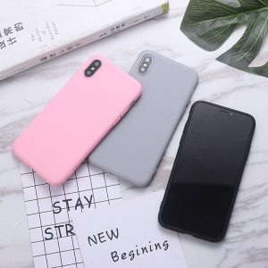 pure color phone case for iphone x anti slip silicone soft shell phone cover full body protection cover