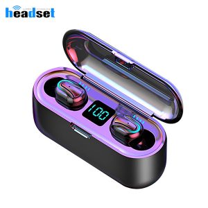 q32-1 bluetooth earphones tws 5.0 waterproof hd stereo wireless earbuds noise cancelling gaming led power display headset