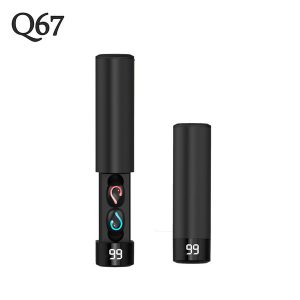 q67 tws wireless bluetooth 5.0 sports headset portable touch earphones waterproof headphones with charger ing