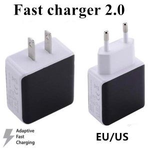 qc2.0 fast charger 5v 2.5a 9v 1.8a 100% real usb wall charger adapter charging for samsung s8 s6 note 8 android smartphone