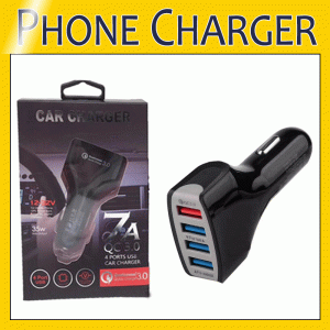 qc3.0 4 usb 7a adaptive fast charging car charger plug cable usb cable home travel charger with retail package