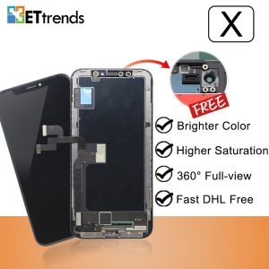 quality a+ hard amoled screen display for iphone x digitizer assembly perfect color with dhl lifetime warrranty