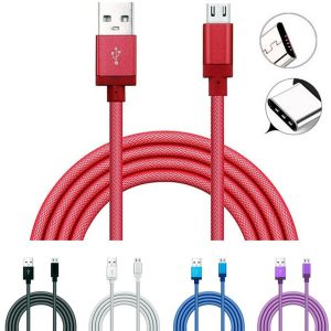 quick charging 1m 2m 3m typec micro usb cable braided fish net usb c cables for samsung s8 s10 htc lg android phone