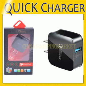 quick charging eu us plug qc 3.0 wall charger 5v/9v/12v 18w 1 port for smartphone qc3.0 fast rapid home adapter