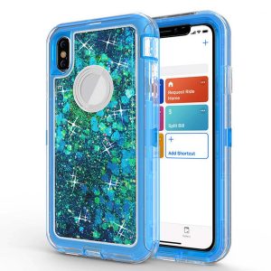 quicksand glitter liquid robot cases shockproof clear armor back cover defender cases for iphone 11 pro max samsung s10 note 10 with opp bag