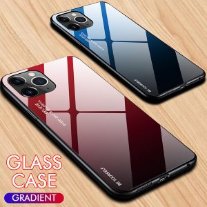 rainbow laser aurora gradient shockproof hard back tempered glass tpu silicone rubber case cover for iphone 11 pro max xs xr x 8 7 6 6s plus