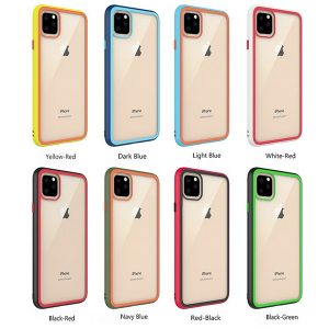 rainbow transparent clear glass back case soft tpu frame phone case for iphone 11 pro max xr xs max 8 7 plus 6g