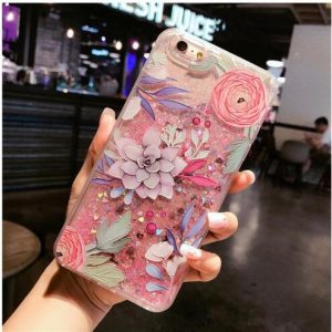 relief flamingo flash powder quicksand i 7 mobile phone shell 6s plus liquid personality protective sleeve