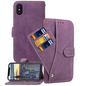 rotating leather case wallet pouch with removable slide card slot flip stand cover for iphone x 8 plus 7 6s s8 s7 edge