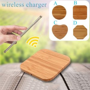 round bamboo wooden qi wireless charing charger pad power fast charger for samsung iphone all qi-enabled devices dhl