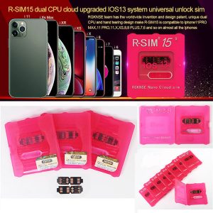 rsim15 unlock card r-sim15 unlocking ios13 rsim 15 dual cpu upgraded ios13 universal unlock sim card for iphone 11 pro 8 plus 7 6 xs max xr