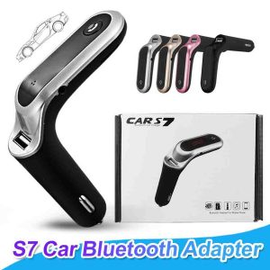 s7 car charger bluetooth fm transmitter car kit wireless radio fm mp3 player hands-adapter support tf card aux with retail package