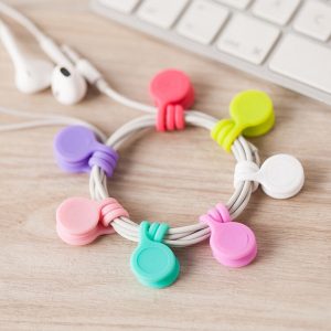 sell multifunction management silicone earphone headphone cord winder usb cable holder strap magnetic organizer gather clips colorful