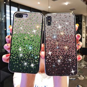 shining glitter bling diamond gradient color case for iphone 11 pro 7 6 6s 8 plus acrylic phone cases for iphone x xs max xr tpu cover