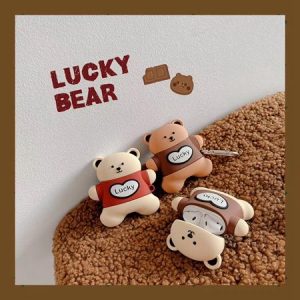 shopkeeper recommended + three bears designed airpod 1-2 generation wireless bluetooth headset protector airpod perfect protect