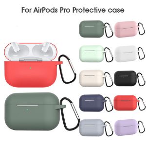 silicone case for airpods pro protector case anti-lost earbuds case with hook for airpods 3 earphones