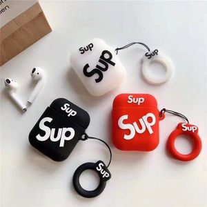 silicone protective case for airpods cases protective cover hook clasp keychain anti lost fashion earphone case protector