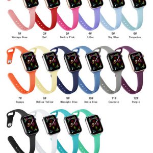 silicone watchband replacement slim watch strap for watch 5 4 3 2 1 slim wrist strap for smart watch