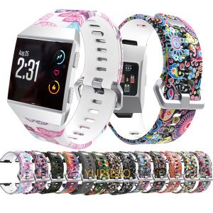 silicone watchband straps for fitbit ionic smart watch band pattern printed strap sport replacement wristband for fitbit ionic