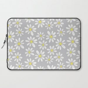 simple daisies on gray Computer Cover by Stacey Walker Oldham - Laptop Sleeve - 15"