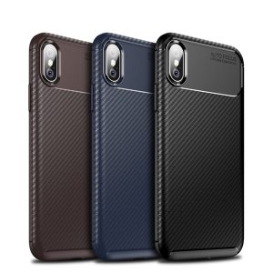 slim soft carbon fibre shockproof 3d texture comfortable feel mobile phone shell for iphone xs max xr x 8 7 6 plus