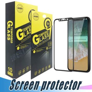 soft carbon fiber full screen tempered glass 3d covered protector for iphone x xr xs max 8 7 6 6s plus with retail package