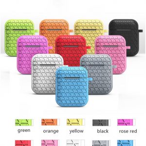 soft silicone grid pattern shockproof case cover protector for apple airpods 2