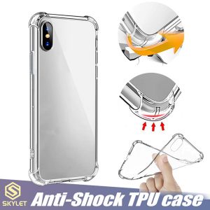 soft tpu clear case for galaxy s10 iphone 11 pro xr xs max anti-knock case huawei p20 lite transparent shockproof tpu airbag bumper case