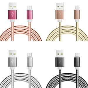 stainless steel cable 1m 3ft quick charging micro 5pin usb data sync charging cable for samsung s6 s7 edge s8 htc