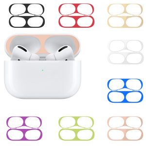 stickers for apple airpods pro 3 for air pods wireless bluetooth headset plating dust protection stickers cover metal stickers