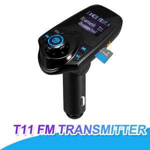 t11 bluetooth fm transmitter hands-car kit with usb port charger support tf card mp3 music player with retail package