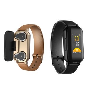 t89 tws smart binaural wireless bluetooth 5.0 headphones fitness bracelet heart rate monitor smart watch sport smartwatch for men women