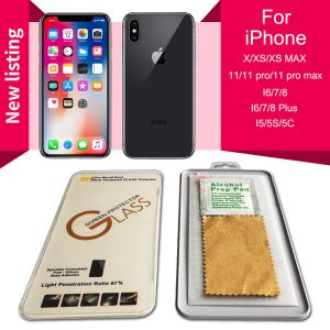 tempered glass screen protector for iphone 11 pro max x/xs max xr 6/7/8 plus 9h 2.5d