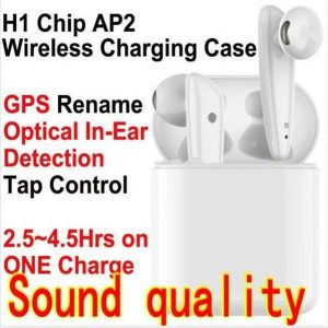 tws h1 chip generation 2 ap2 wireless charging bluetooth 5.0 headphones earphones pop up siri rename gps earbuds pk i12 i10 i500 w1 3 pro