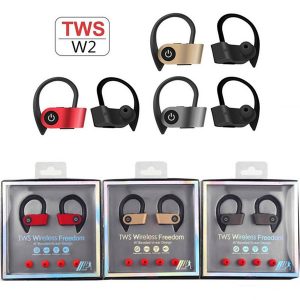 tws-w2 earphones twins bluetooth headphones mini in-ear sport earphone with 2 true wireless stereo earphone for smartphone