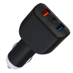 type-c car charger 3 in 1 quick charger qc3.0 3 usb 5v7a fast charge car charger white