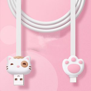 type-c charge cable pink black cute data cable extened cell phone charge cables quick charger